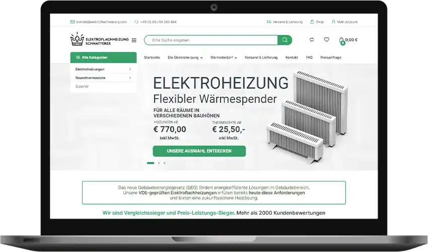 Elektroflachheizung Shop Gutschein einlösen