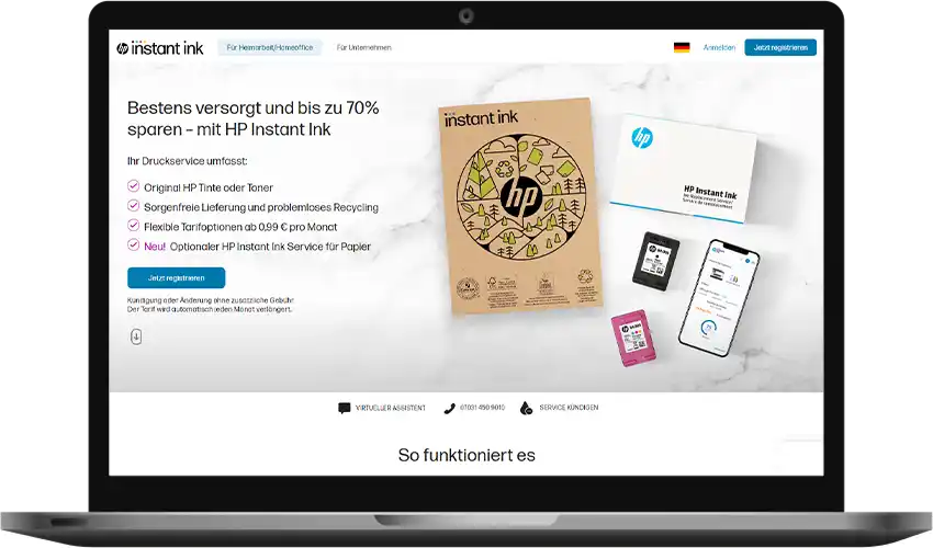 HP Instant Ink Gutschein einlösen